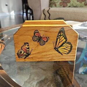 Vintage Wood Napkin Holder - Handmade